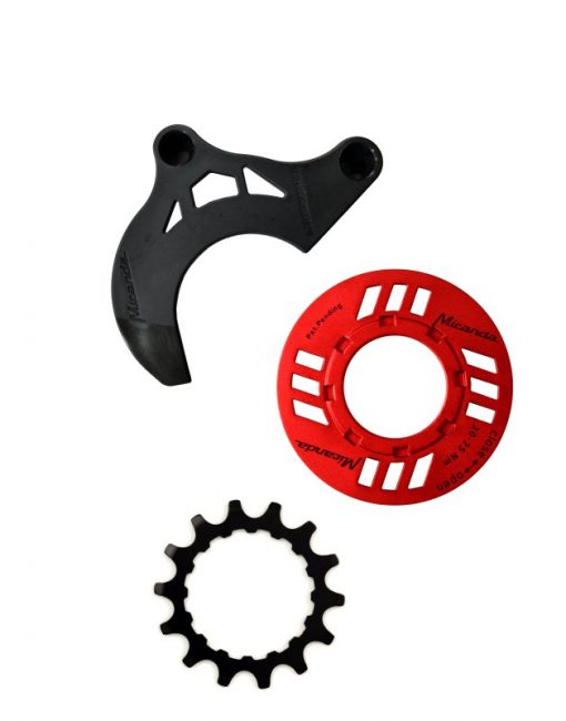 Kit de protection de chaîne pour E-Bike avec plateau 14 dents et guide-chaîne pour GEN2, rouge