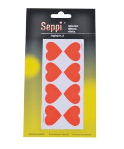 Seppi réflecteur coeur auto-collant rouge
