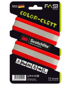 Fasi serre pantalon Color-Clett réflecteur rouge Fasi serre pantalon Color-Clett réflecteur rouge