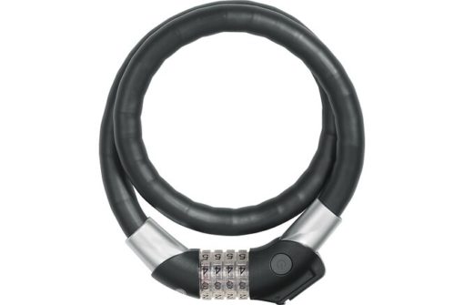 Abus Antivol à câble en acier Raydo Pro 1460/85 code avec support TexKF noir