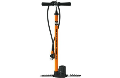 SKS Pompe à pied Rennkompressor acier E.V.A avec manomètre orange