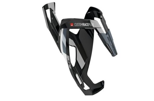 Elite Porte-bidon Custom Race Plus glossy fibre de verre noir-blanc