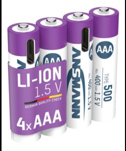 Piles rechargeables Ansmann accus Li-Ion Micro AAA Typ 500 (min.400mAh) blister à 4pcs.