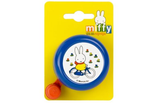 Widek Sonnette d'enfants Miffy sur une bicyclette en acier bleu avec carte
