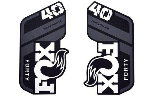 FOX Decal 21 40 P-S Gray Logo mat black Fork