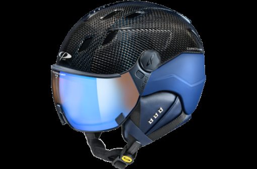CP Ski CORAO+ Carbon Helmet blue carbon shiny/blue soft touch / Visor Nr.26 M