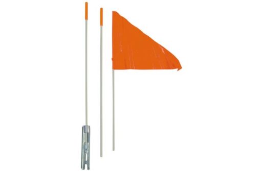 Fanion avec support avec fîxation sous le serrage rapide, orange