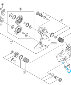 Shimano Vis d'arrêt RD-6770 M4x13.5mm avec plaquette Shimano Vis d'arrêt RD-6770 M4x13.5mm avec plaquette