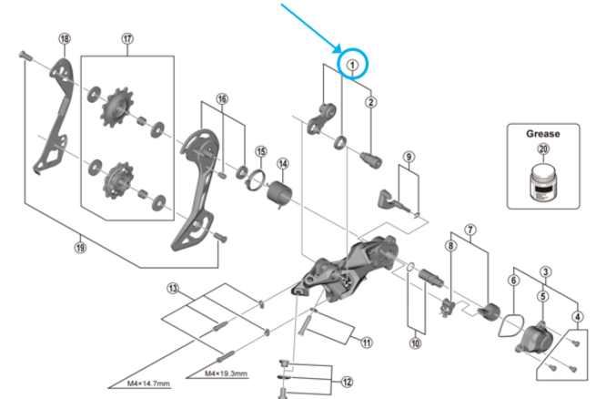Shimano Axe de fixation plaquette RD-M5120 Shimano Axe de fixation plaquette RD-M5120
