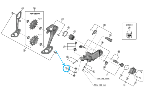 Shimano Serre-câble RD-U8000