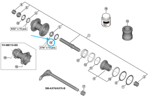 Shimano Couvercle intérieur FH-M8110