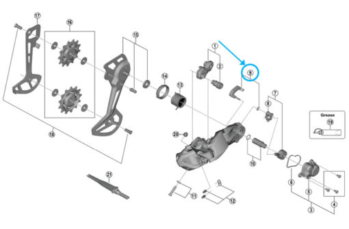 Shimano Unité de l'interrupteur avec vis RD-M8150-11