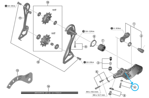 Shimano Vis tension RD-R7100 b-type
