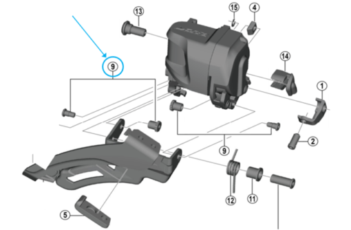 Shimano Pont et vis de fixation FD-M9050 pour guide de chaîne