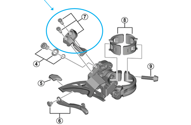 Shimano Vis d'arrêt M4x8.5mm FD-M9025 avec plaquette Shimano Vis d'arrêt M4x8.5mm FD-M9025 avec plaquette