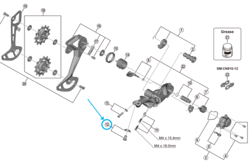 Shimano Serre-câble RD-M8100