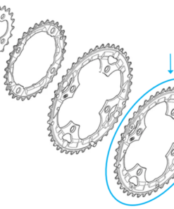 Shimano Plateau Deore FC-M590 44 dents pour protège-chaîne gris Shimano Plateau Deore FC-M590 44 dents pour protège-chaîne gris