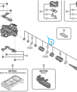 Shimano Axe PD-M9100 droite complet Axe -3mm
