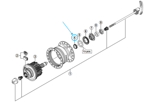 Shimano joint de graisse pour moyeu DH-3N80