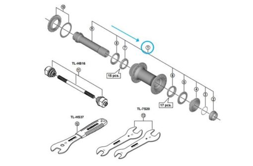 Shimano axe complet HB-M8010-B