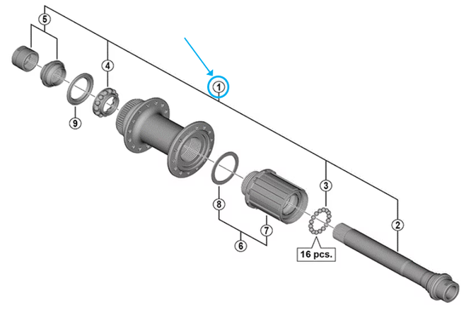 Shimano Axe complet FH-RS770 Shimano Axe complet FH-RS770