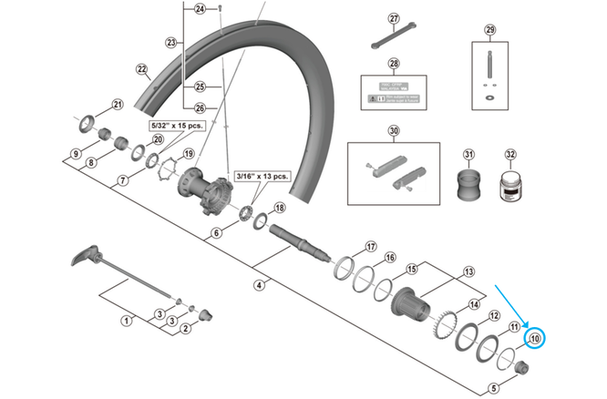 Shimano Bague d'arrêt WH-R9200 Shimano Bague d'arrêt WH-R9200