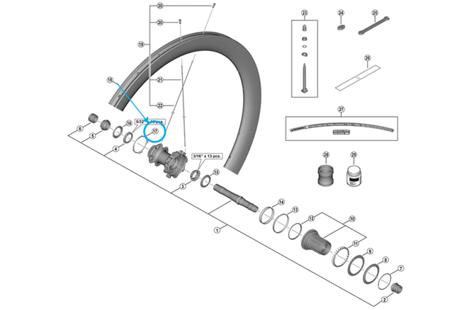 Shimano Cache-rayon gauche WH-R9270 Shimano Cache-rayon gauche WH-R9270