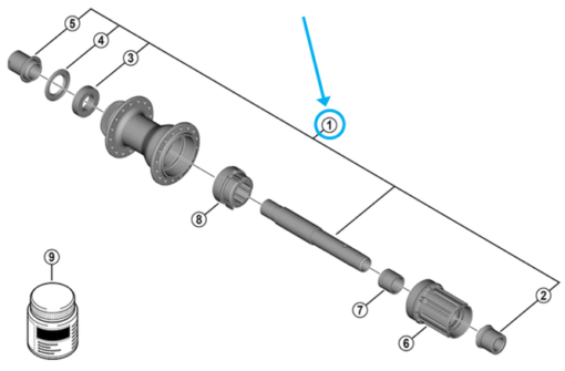 Shimano Axe complet FH-TC500-B