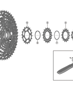 Shimano Spacer pour cassette XT CS-M8100 12-vitesses 10-51 dents box
