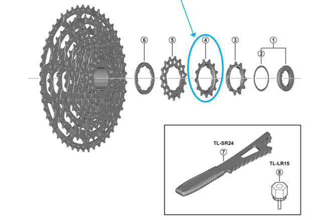 Shimano Pignon CS-LG600 13 dents spacer-type Shimano Pignon CS-LG600 13 dents spacer-type