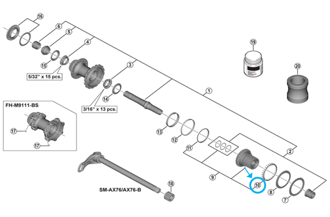 Shimano Silence Spacer FH-M9111 Shimano Silence Spacer FH-M9111