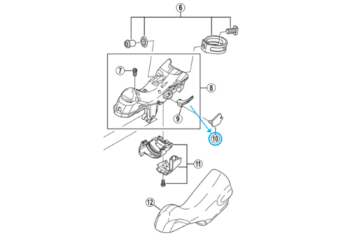 Shimano Couvercle câble dérailleur ST-9000 droite