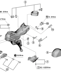 Shimano Couvercle droite ST-R7120 avec joint et vis Shimano Couvercle droite ST-R7120 avec joint et vis