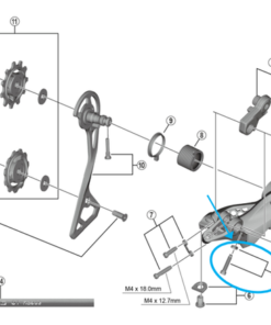 Shimano Vis de réglage du câble RD-R8000 M4x18 Shimano Vis de réglage du câble RD-R8000 M4x18