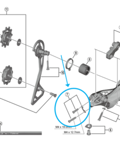 Shimano Vis d'arrêt RD-R8000 avec plaquette Shimano Vis d'arrêt RD-R8000 avec plaquette