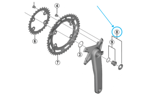 Shimano vis de montage manivelle M8x15 pour FC-U6000