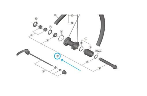 Shimano axe complet WH-RS700-R