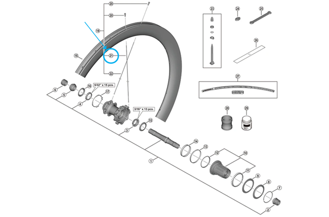 Shimano Rayon WH-R9270-C50-TL-F 269mm avant-gauche tubless / collé Shimano Rayon WH-R9270-C50-TL-F 269mm avant-gauche tubless / collé