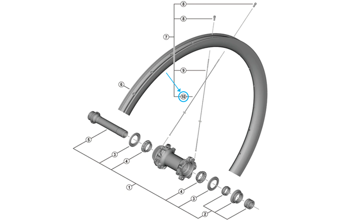 Shimano Rayon WH-R9270-C36-TL-F 280.5mm avant-gauche tubless Shimano Rayon WH-R9270-C36-TL-F 280.5mm avant-gauche tubless