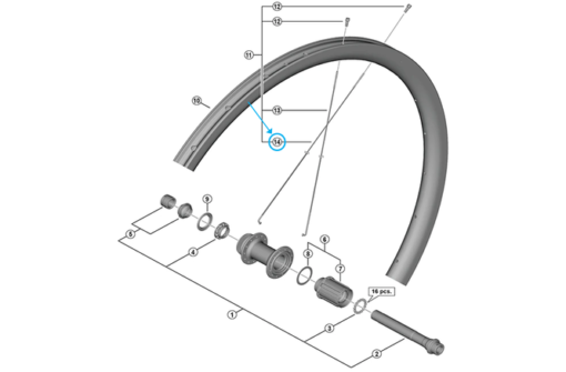 Shimano Rayon WH-RS710-C32-TL-R 283 mm gauche