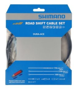 Shimano Set câble de dérailleur Route Polymère gris blister Shimano Set câble de dérailleur Route Polymère gris blister