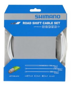 Shimano Set câble de dérailleur Route Optislik blanc blister Shimano Set câble de dérailleur Route Optislik blanc blister