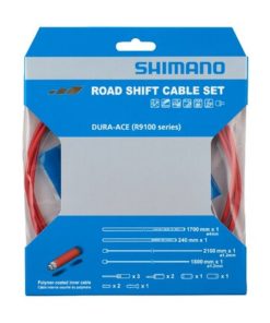 Shimano Set câble de dérailleur RS900 Polymère rouge blister Shimano Set câble de dérailleur RS900 Polymère rouge blister