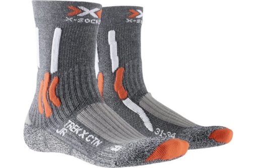 X-SOCKS JR Trek X CTN stone grey melange/x-orange 31-34