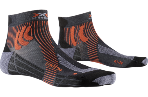 X-SOCKS Men Run Retina stone grey melange/x-orange 39-41