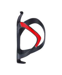 Porte-bidon Fibercage noir-rouge mat, UD-Carbon 24g, vis alu incluses