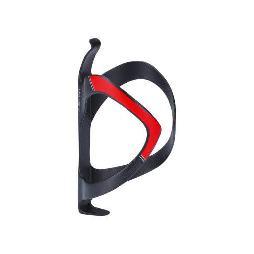 Porte-bidon Fibercage noir-rouge mat, UD-Carbon 24g, vis alu incluses
