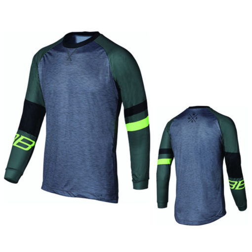 Maillot MTB à manches longues Gravity gris-olive-vert-jaune XXL