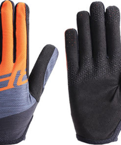 Gants d’été LiteZone doigts longs unisexe, MTB gris-orange M