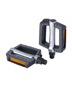 Pédale trekking alu-plastique Boron axe gris-argent, avec réflecteurs